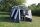 Calicave II Markisenzelt mit Erweiterungsdreiecken-Front mit Panoramafenster / Verdunkelung und Rolltüre-Seite 1 mit Rolltüre ohne Sichtfenster-Seite 2 mit Panoramafenster mit Verdunkelung-105 - sahara Akzentfarbe anthracite