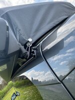 Calicap T7 (Wetterschutzhaube) Fenster seitlich links und rechts-geschlossen ohne Dachausschnitt-ohne aufrollbares Frontteil-für elektrohydraulische Dachbetätigung-201 silver gray-mit Markisengummi #Lager