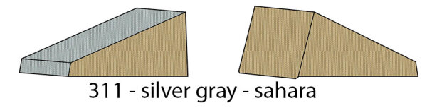311 Dach / Heck silver gray - Front / Seie sahara