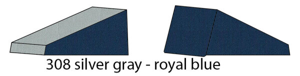 308 Dach / Heck silver gray - Front / Seite royal blue