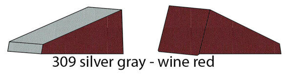309 Dach / Heck silver gray - Front / Seite wine red